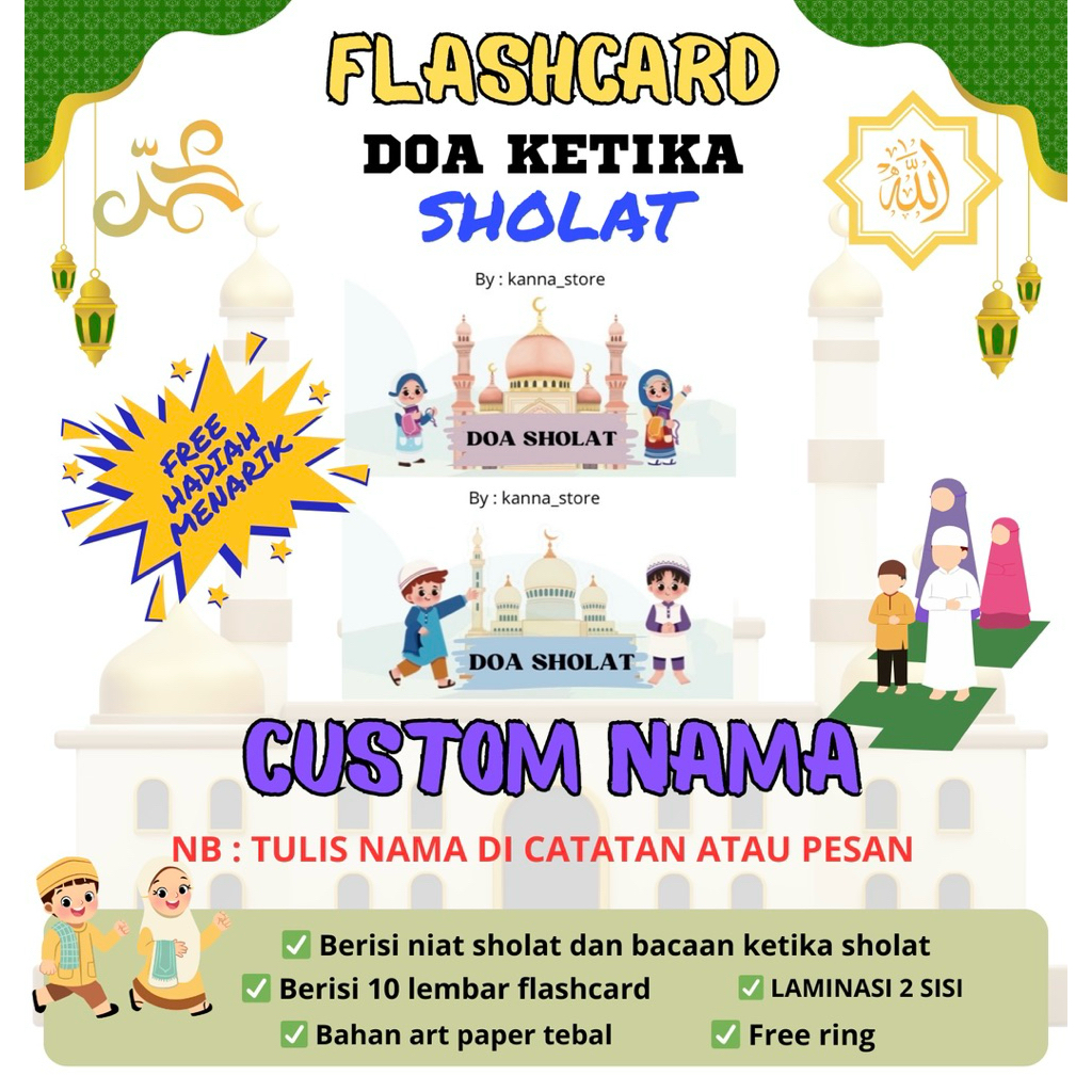 Jual [TERMURAH] FLASHCARD DOA KETIKA SHOLAT -FLASHCARD DOA SHOLAT ...