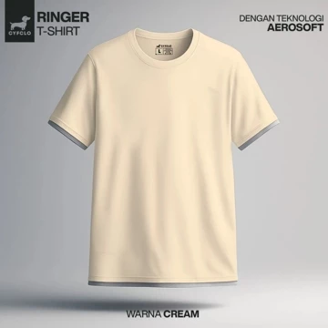 CYFCLO Kaos Polos Ringer Tebal Full Katun Combed 24s Nyaman Dipakai Anti Gerah Reguler Plain