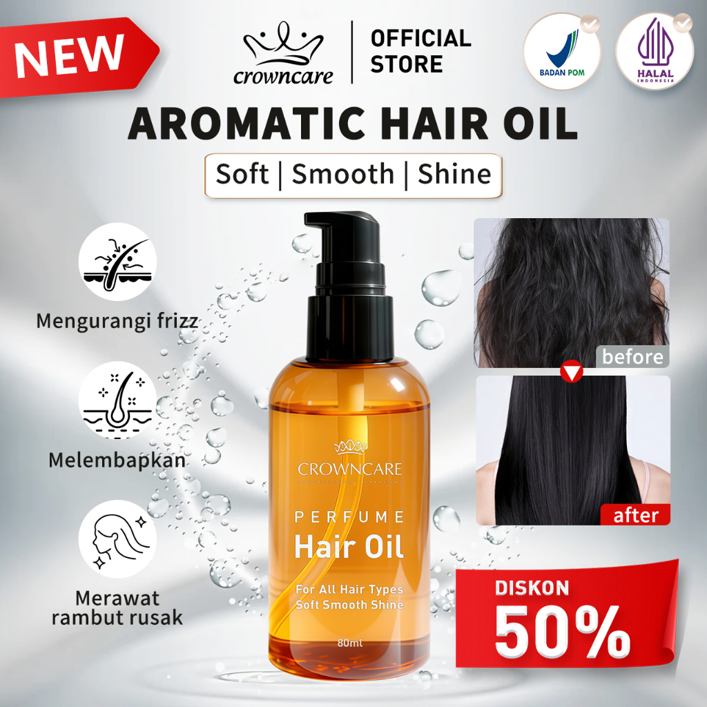 Jual CrownCare Hair Oil 80ML — Minyak Rambut Botanical & Serum Rambut ...