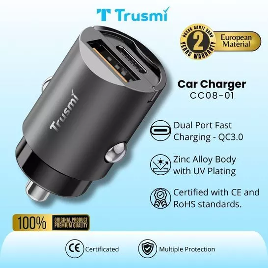Car Charger Metal Mini PD60W (A+C)