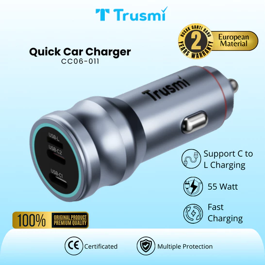 Car Charger Metal 55W (2C+1L)
