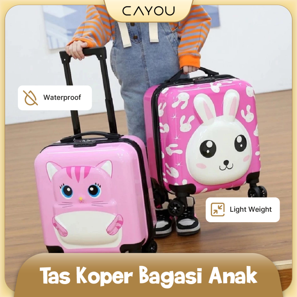 Jual (INSTAN SAMEDAY) Tas Koper Bagasi Anak Troli Roda 18 Inch – Kabin ...