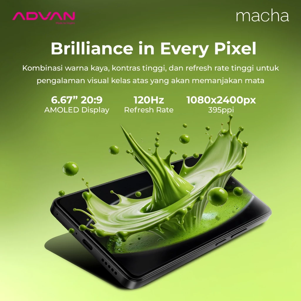Advan Macha 5G desain tipis 7.3 mm warna hitam