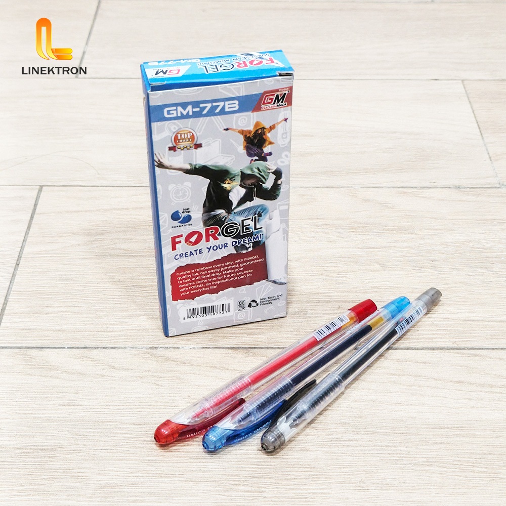Jual (JUAL 1 BOX ISI 12 PCS) PULPEN GADJAH MADA GM-77/ PULPEN GEL ...