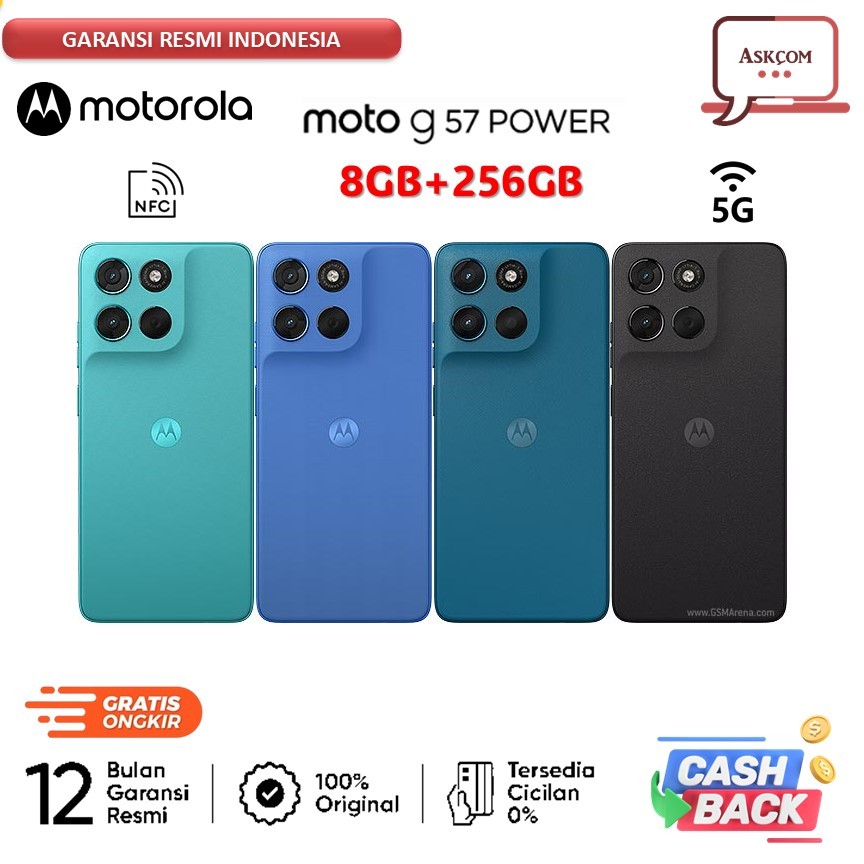 MOTOROLA G57 POWER 5G 8GB+256GB 6,72inch 120Hz ANDROID 16 GARANSI RESMI