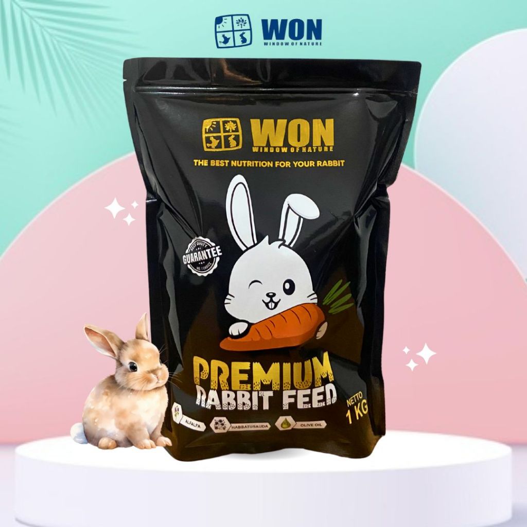 Jual Makanan Kelinci pelet WON PREMIUM 1kg Australian Alfalfa Rabbit ...