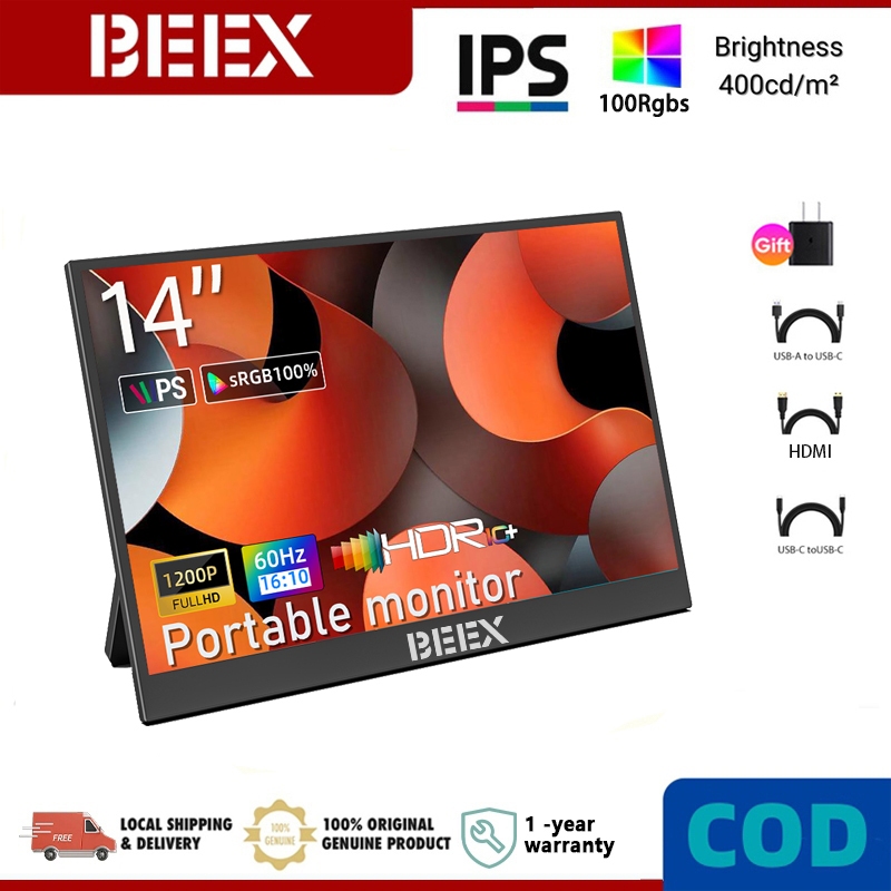 Jual BEEX Portable Monitor LCD 1920*1200P 16:10 Gaming Monitor komputer ...