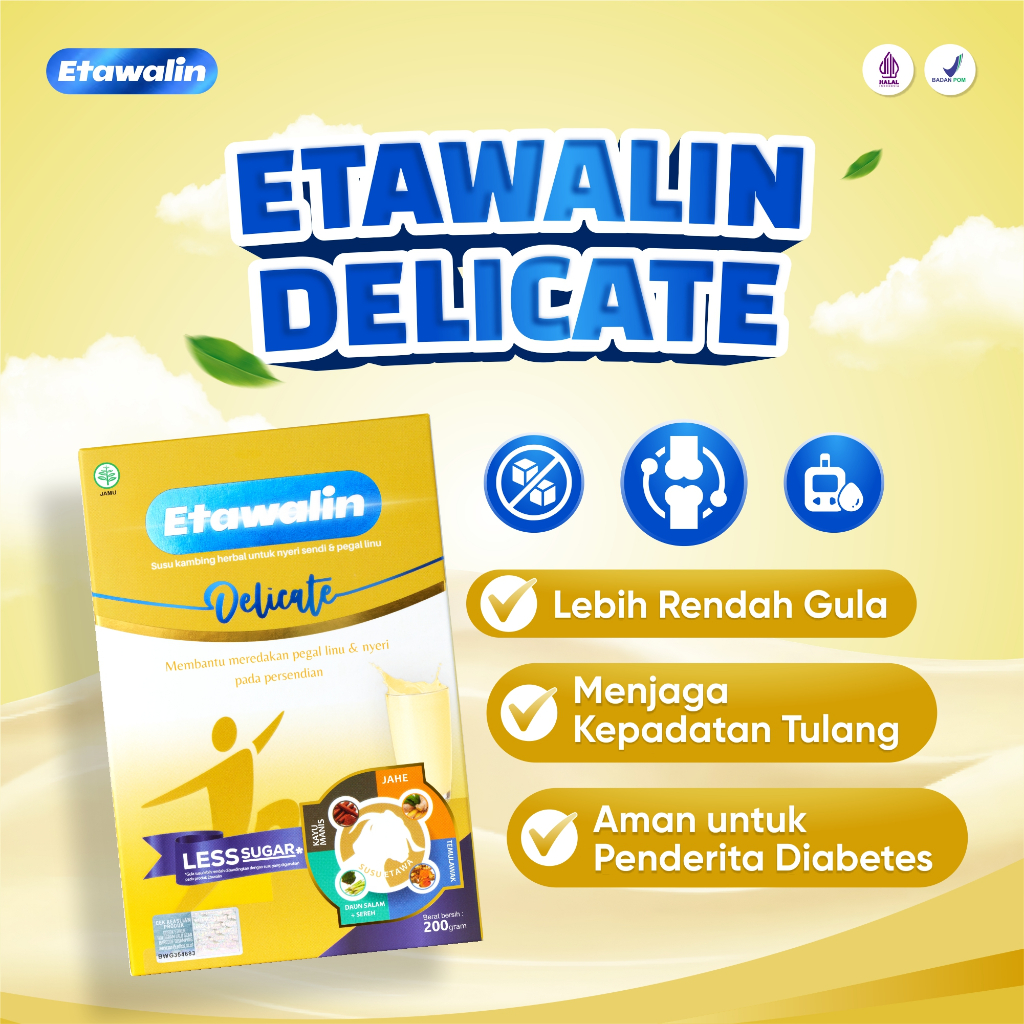 Jual Susu Etawalin Delicate Less Sugar 200gr Atasi Nyeri Sendi Pegal ...
