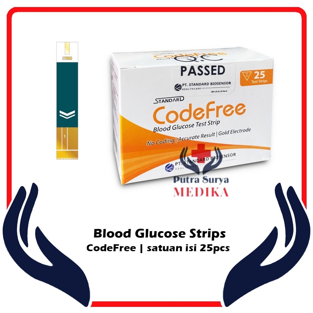 Jual SD Biosensor CodeFree Blood Glucose Tes Strip Gula Darah Box isi ...