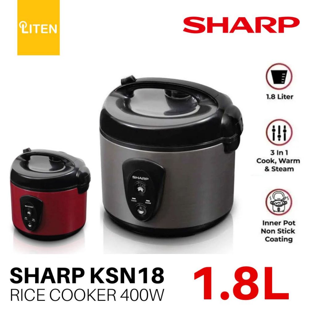 Jual SHARP KSN18MG Rice Cooker 1.8L 1.8 Liter 400 Watt KSN 18 MG SL RD ...