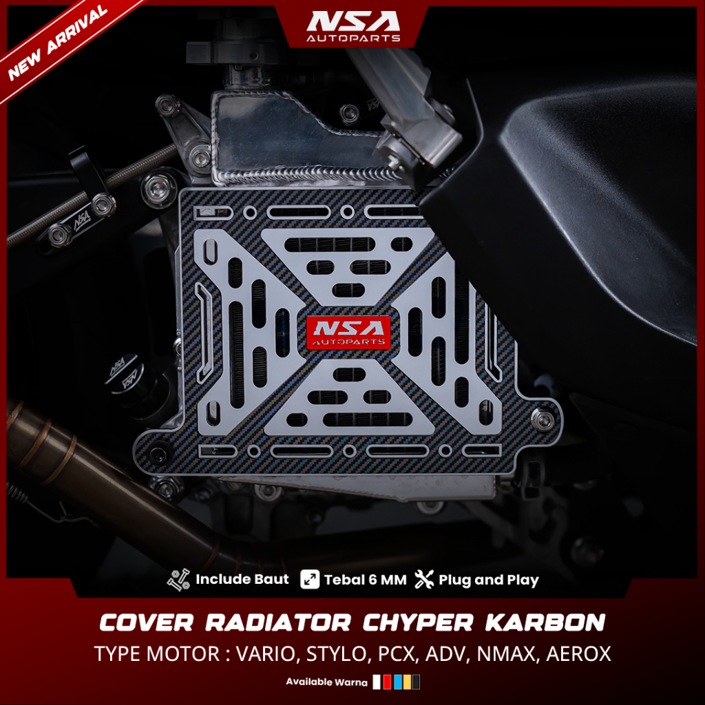 Jual COVER RADIATOR CYPHER TYPE CARBON VARIO STYLO PCX NMAX AEROX ADV ...