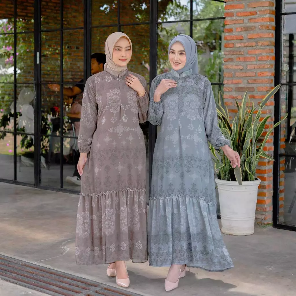Benang Raja Gamis Ceruty Babydoll tampak depan