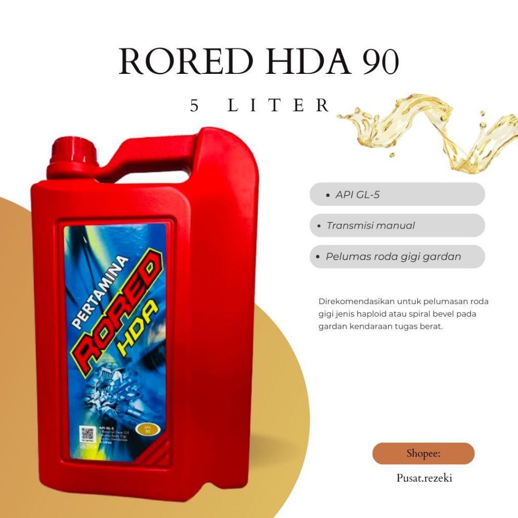 Jual oli mesin RORED HDA SAE90 5liter | Shopee Indonesia