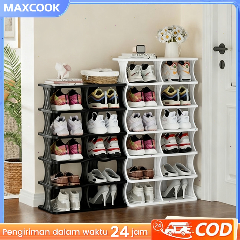 Jual MAXCOOK Rak Sepatu Plastik Rak Tempat Rak Sepatu Susun Rak ...