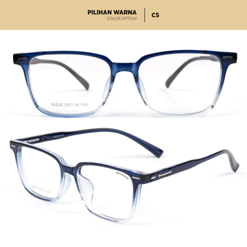 Mosslens Kacamata Rectangle Pria Wanita Polycarbonate Lensa Photocromic Anti Radiasi Blueray