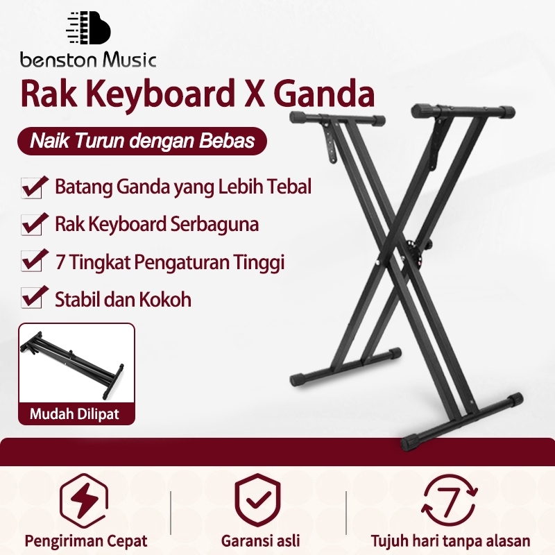 Jual Benston Music- Keyboard Stand Piano Calori Full Besi, Rak Keyboard ...