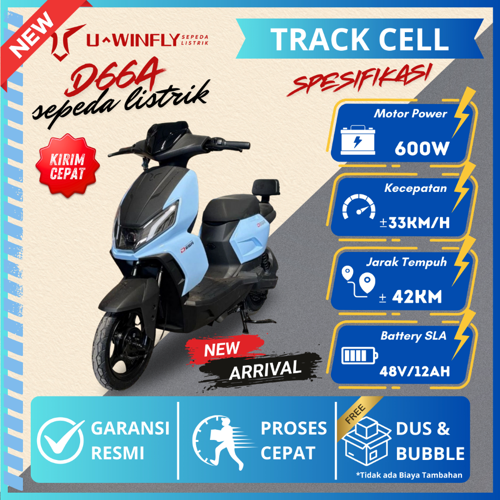 Jual Sepeda Listrik UWINFLY D66A Motor Power 600 Watt 48V/12Ah Sepeda ...