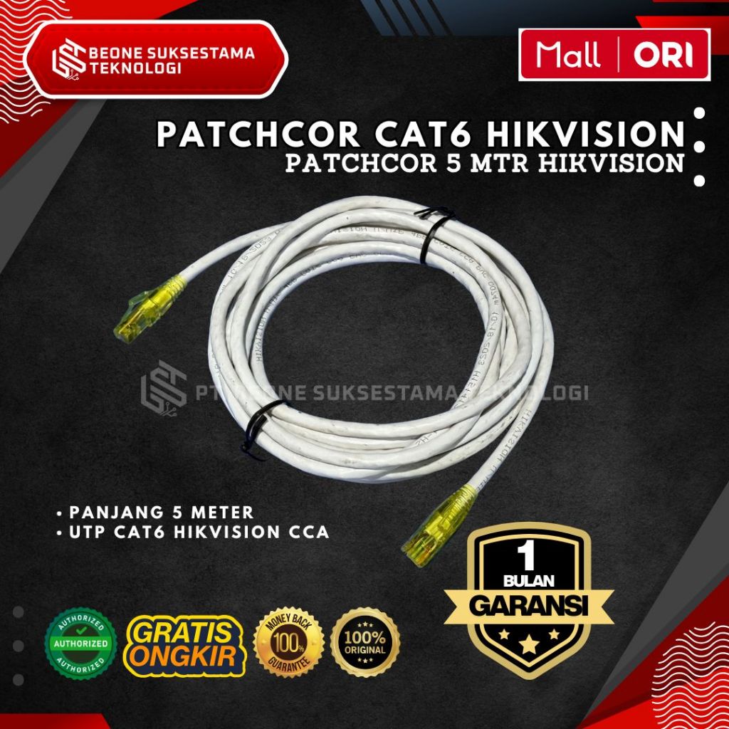 Jual Kabel Patchcore Cat6 5 Meter HIKVISION CCA ( Rakitan ) | Shopee ...