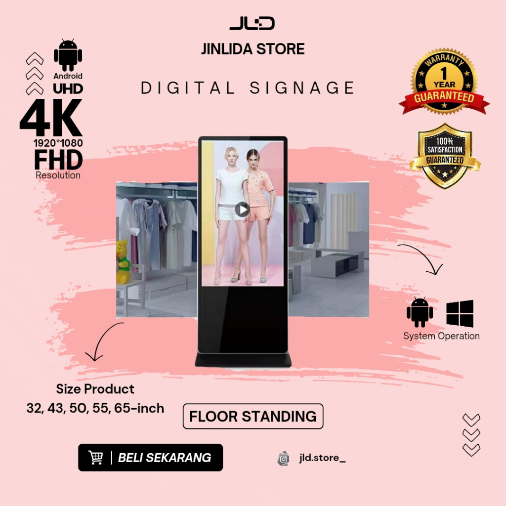 Jual Digital Signage Floor Standing Advertising Displays Screen ...