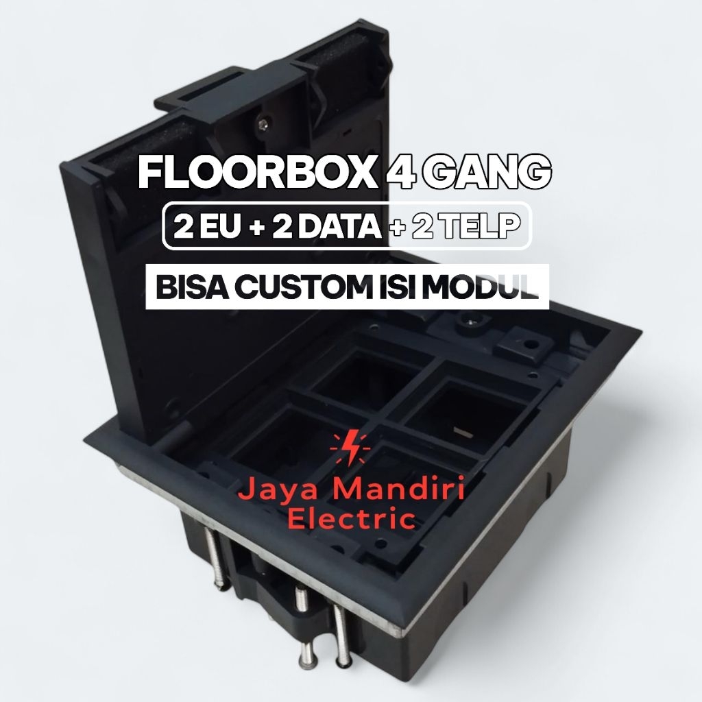 Jual Floor Socket Box carpet stop kontak 4 Gang isi 2 ARDE EU + 2 DATA ...