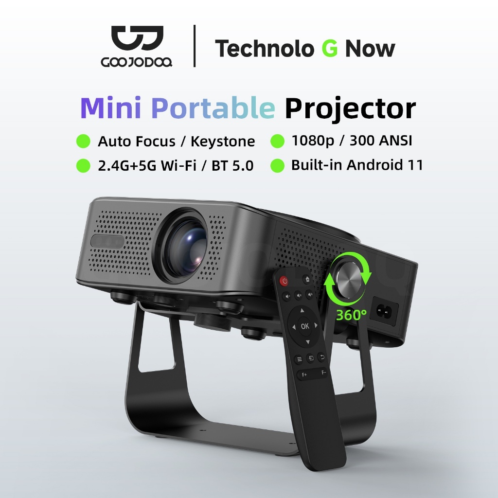 Jual GOOJODOQ Proyektor 1080P HD Picture Quality 300 ANSI Intelligent ...