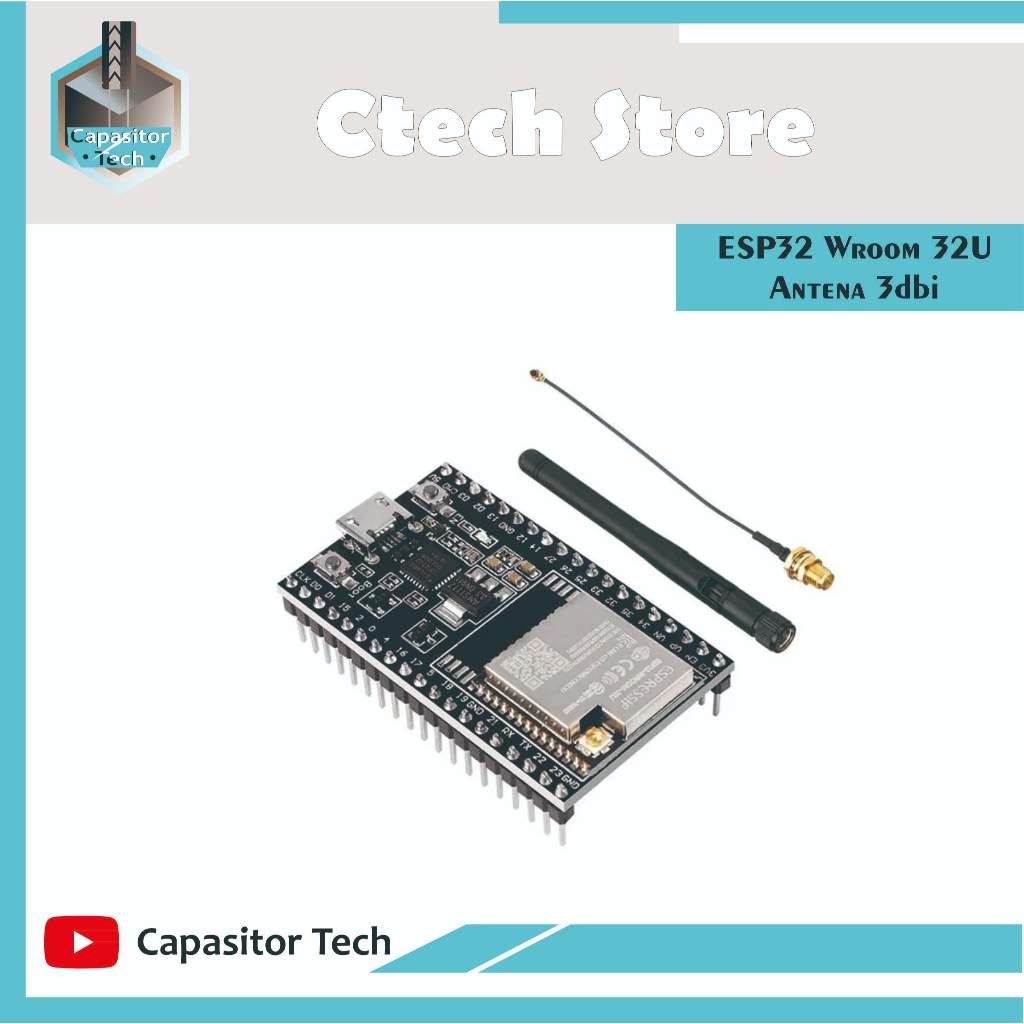 Jual Modul ESP32 DevKitC V4 Development Board ESP32-WROOM-32U + Antenna ...