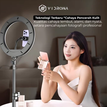 VIDRONA ELK 27 Ring Light 26cm Lampu Selfie LED Dengan Stand Untuk Make Up Live Streaming Vlog