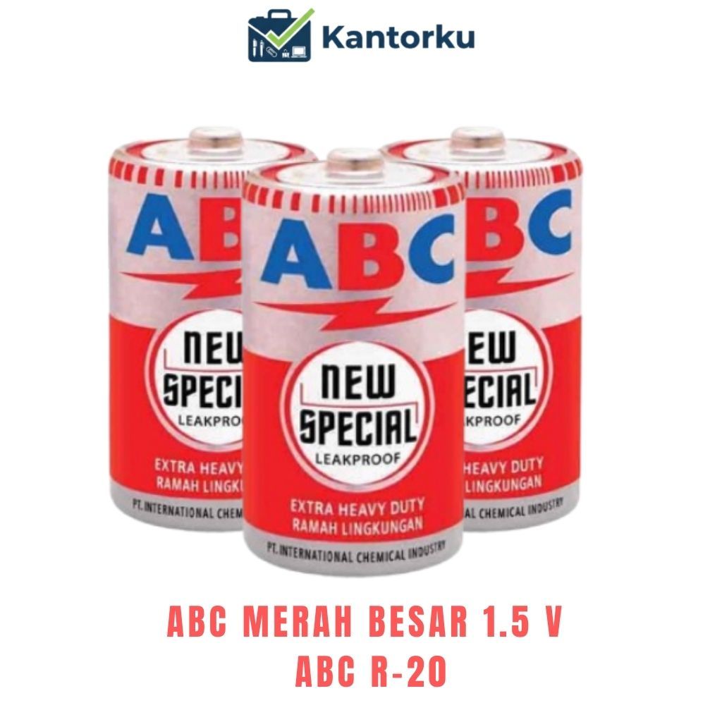Jual Baterai ABC Merah Besar R20 Ukuran Jumbo D R-20 Battery ABC ...