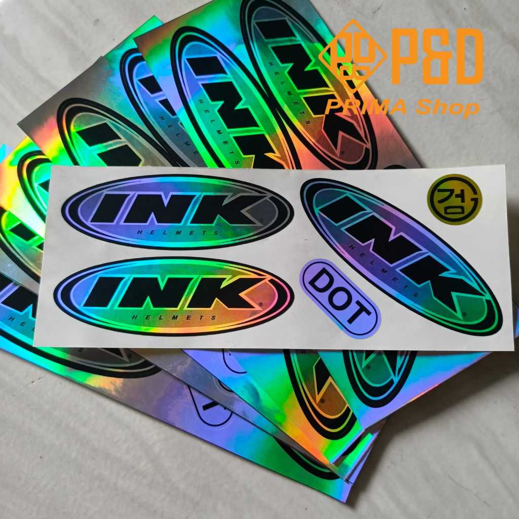 Jual Sticker Helm INK satu sett warna hologram anti air | Shopee Indonesia