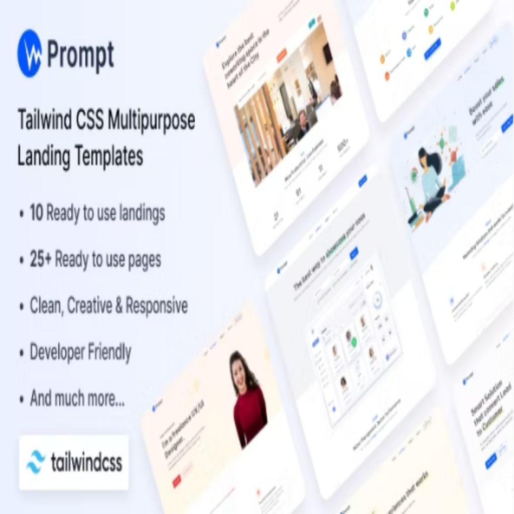 Jual pro Prompt - Tailwind CSS Multipurpose Landing Template | Shopee ...