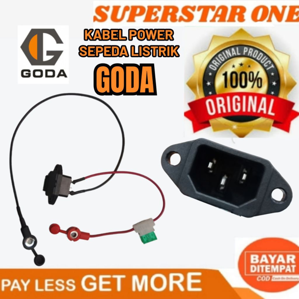 Jual soket+kabel power sepeda listrik GODA | Shopee Indonesia