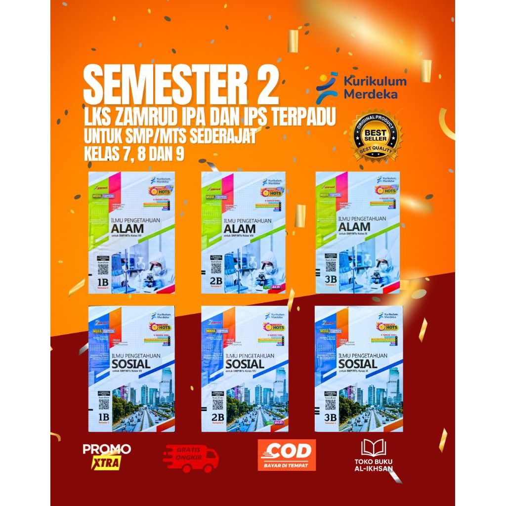 Jual LKS ZAMRUD MAPEL IPA DAN IPS TERPADU SEMESTER 2 UNTUK SISWA SMP ...