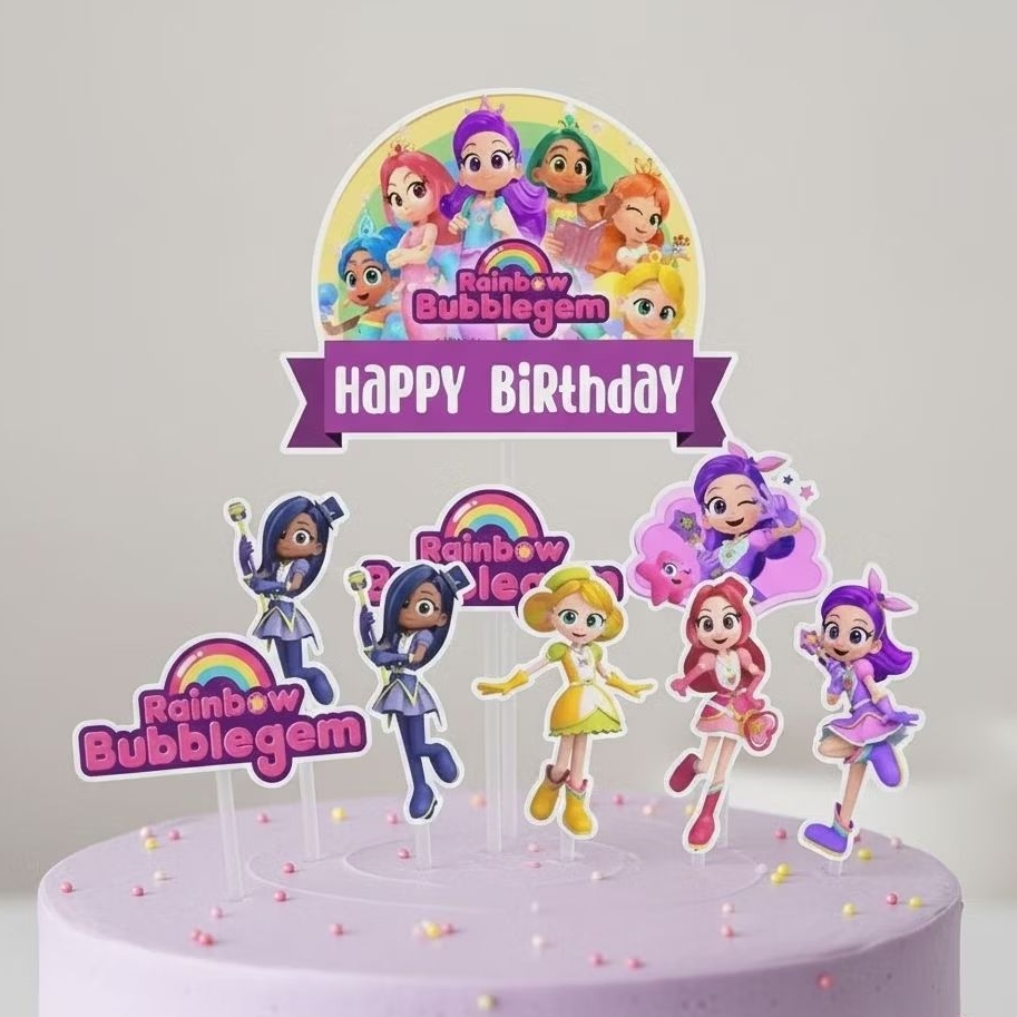 Jual TOPPER CAKE TOPPER ULANG TAHUN TOPPER ULTAH / HIASAN KUE RAINBOW ...