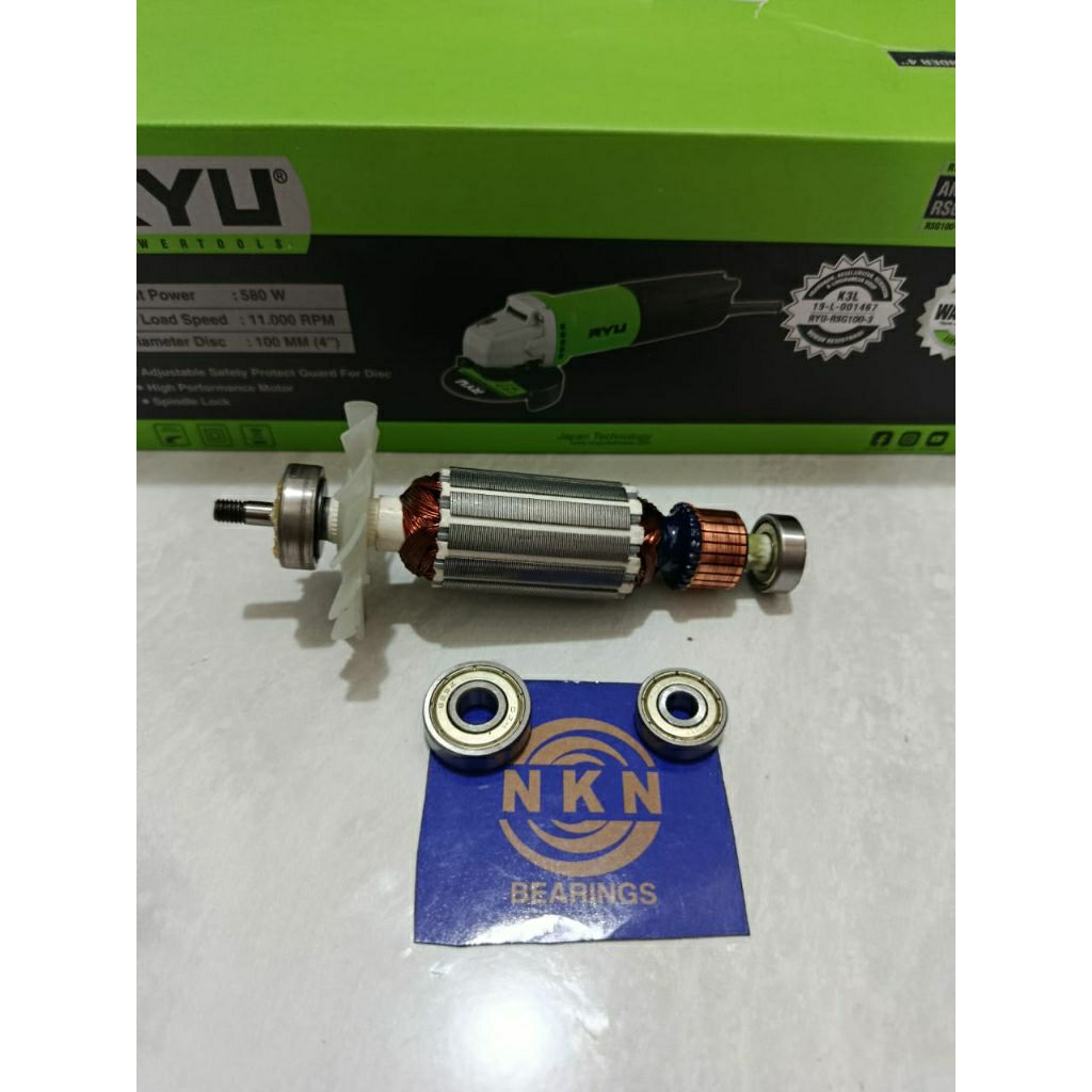 Jual sepaket bearing klaher armature gerinda Ryu rsg 100-3 | Shopee ...