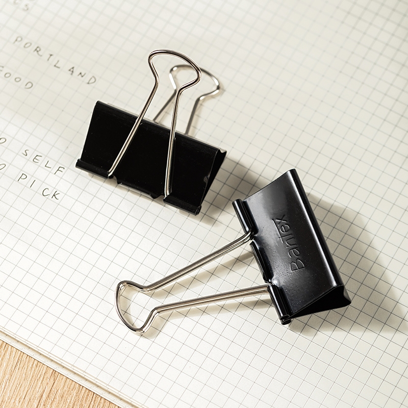 Bantex Binder Clip Penjepit Kertas 105 / 107 / 111 / 155 / 200 / 260 Classic Black (5)