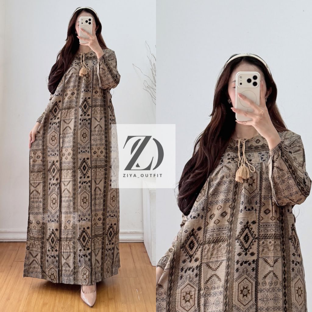 GAMIS ETNIC MOTIF SONGKET LD 120 PB 133 BAHAN RAYON PREMIUM BUSUI FRENDLY
