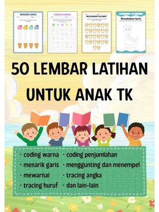 Jual 50 Lembar Worksheet untuk Anak Usia TK - Coding, Mewarnai ...