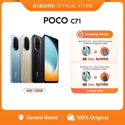 POCO C71 (4+4GB/128GB) Performa Cadas | Layar Cadas 6.88" 120Hz | Baterai Cadas 