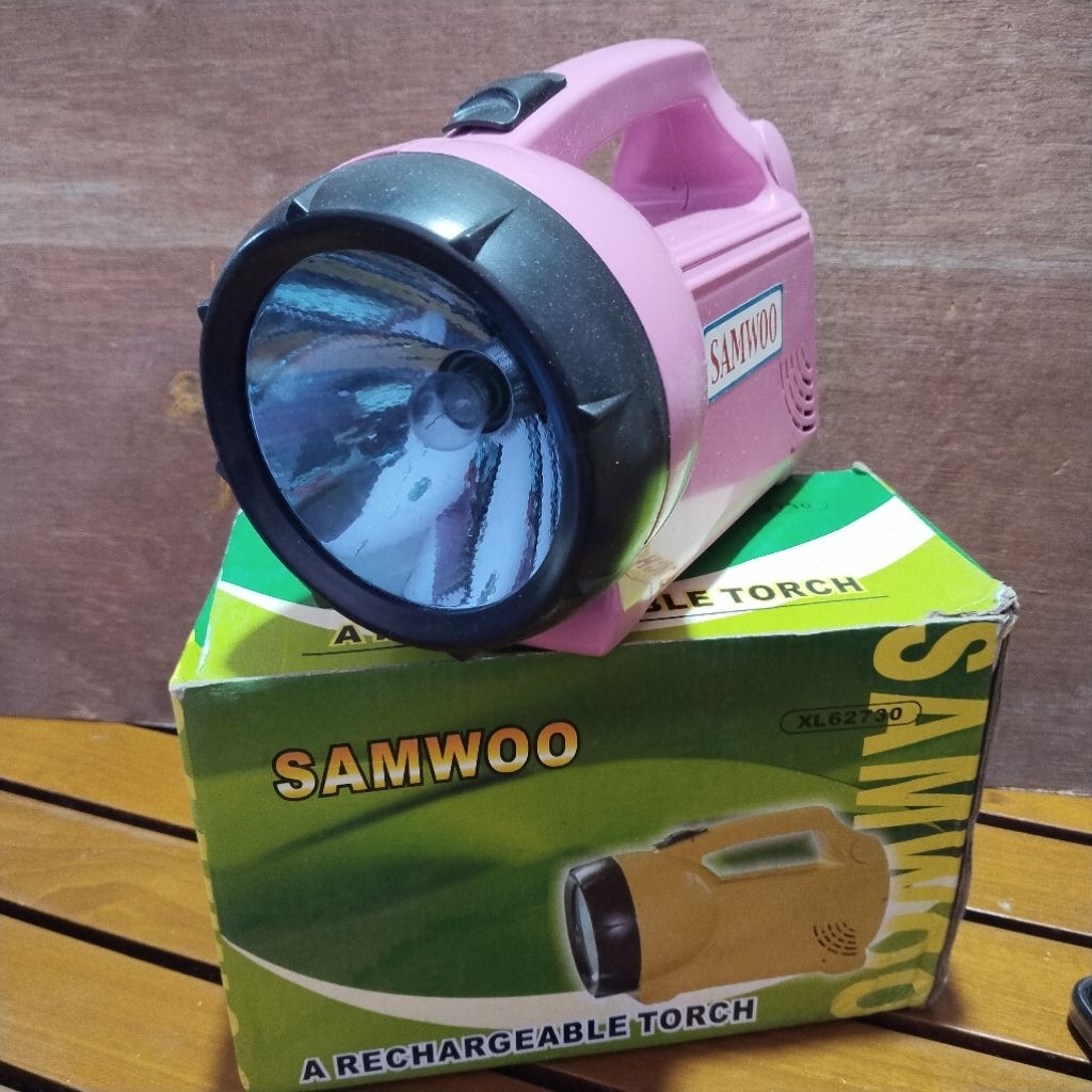 Jual Senter Rechargeable SAMWOO XL62730 ( Batre drop rusak) | Shopee ...