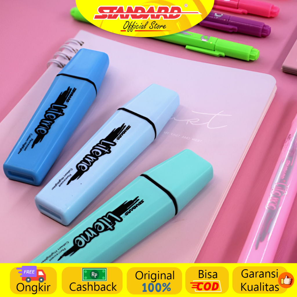 Standard - Lite Me Square  Neon ( Highlighter / Text Marker / Penanda Warna ) (4)