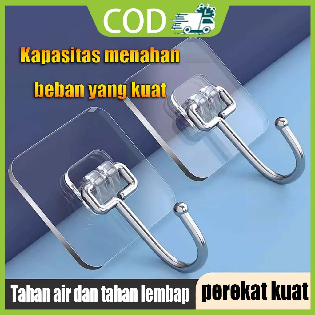 Jual Pengait transparan yang dipasang di dinding / pengait perekat ...