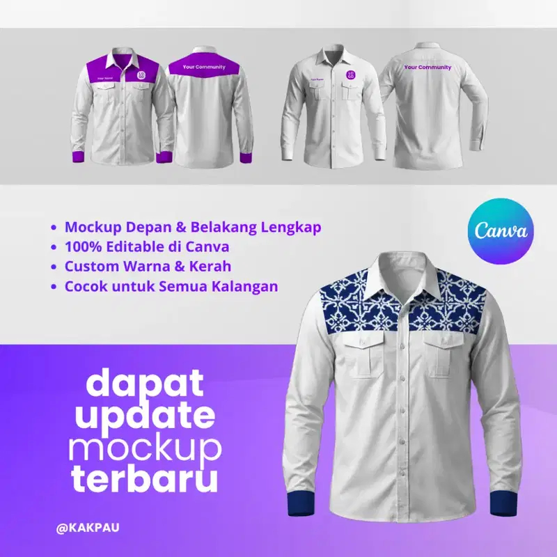 Jual TEMPLATE MOCKUP JERSEY BAJU PDH CANVA DESIGN - 3D | Shopee Indonesia
