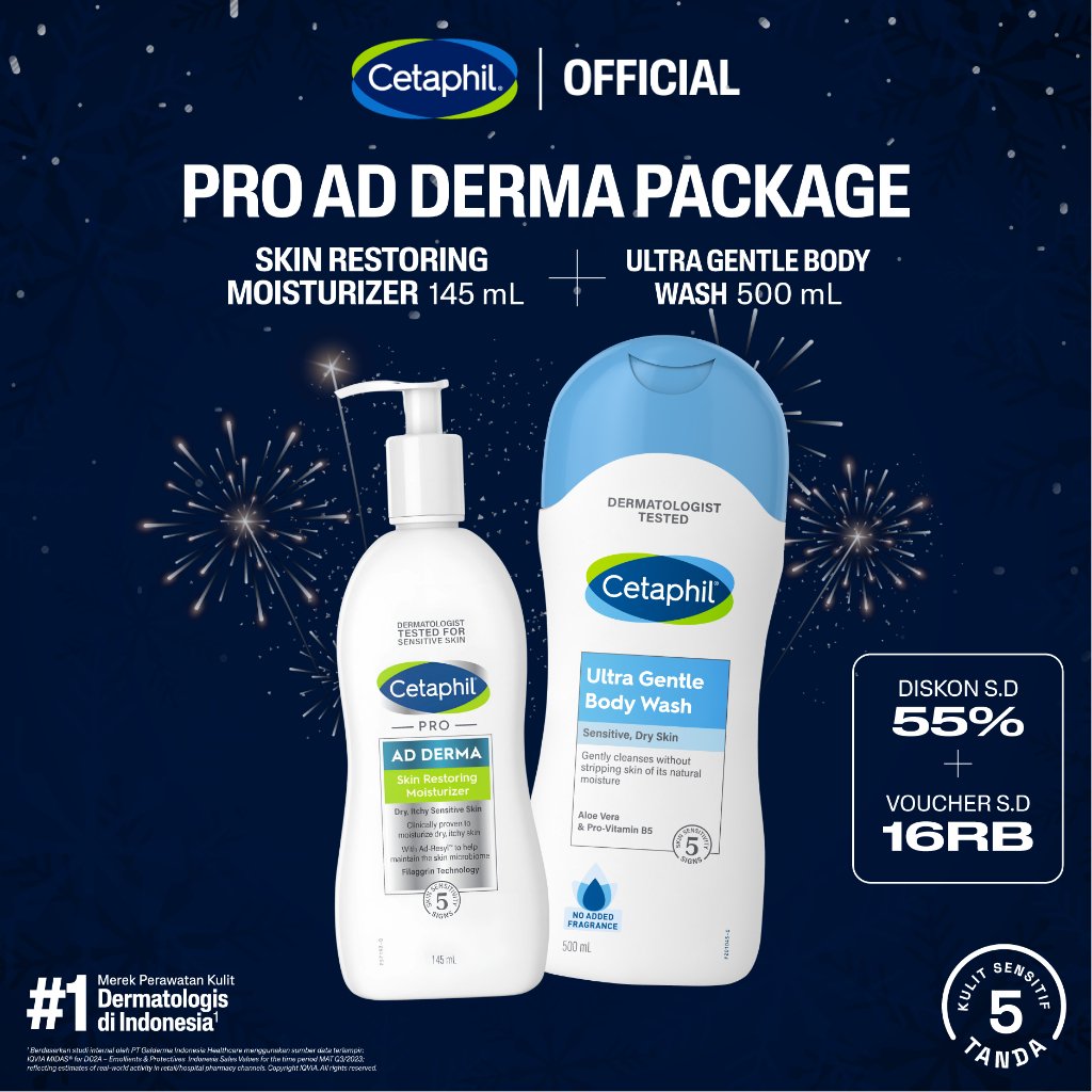 Jual Cetaphil Pro Ad Derma Skin Restoring Moisturizer 145ml + Ultra ...