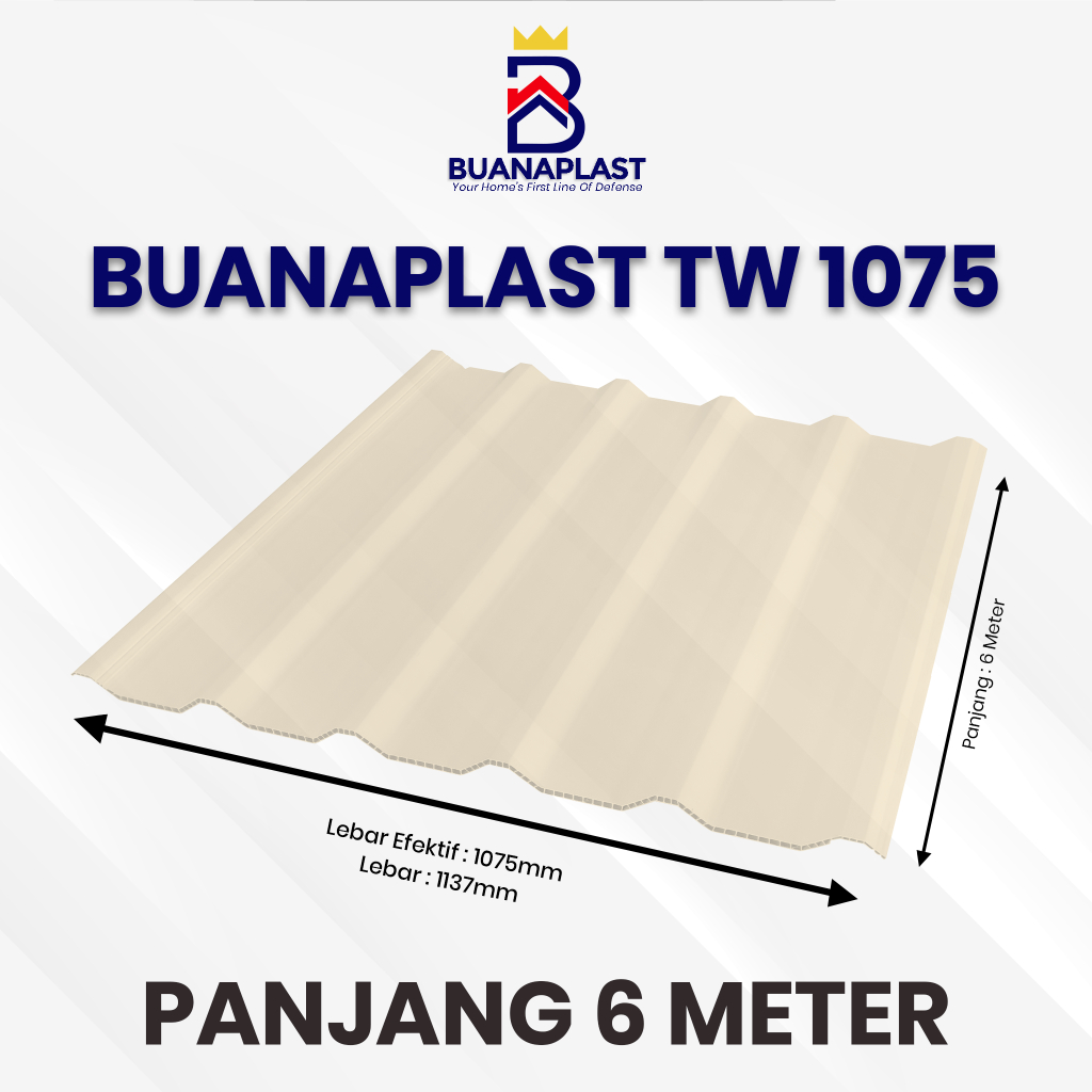 Jual ( PANJANG 6 METER ) Atap UPVC Bergelombang Premium Tahan Panas dan ...