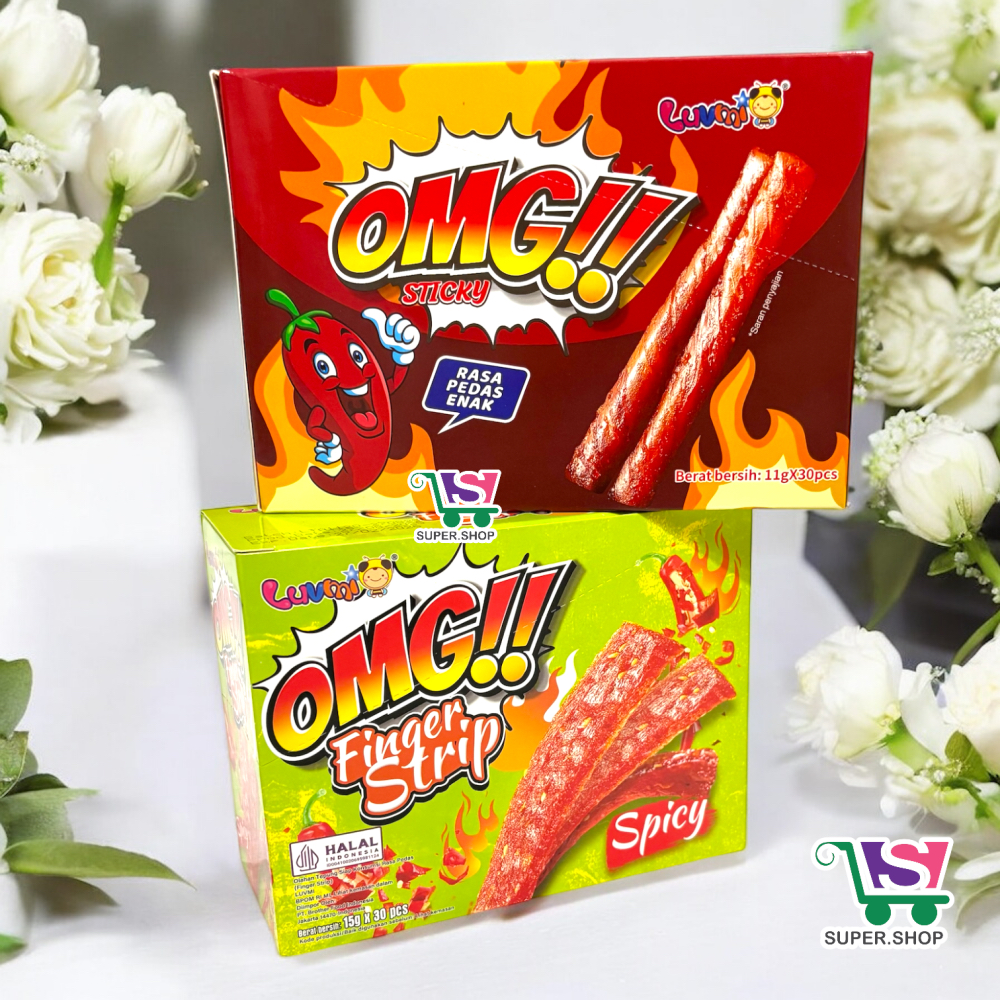 Jual OMG Sticky / Finger Strip Snack Pedas (isi 30 pcs) | Shopee Indonesia