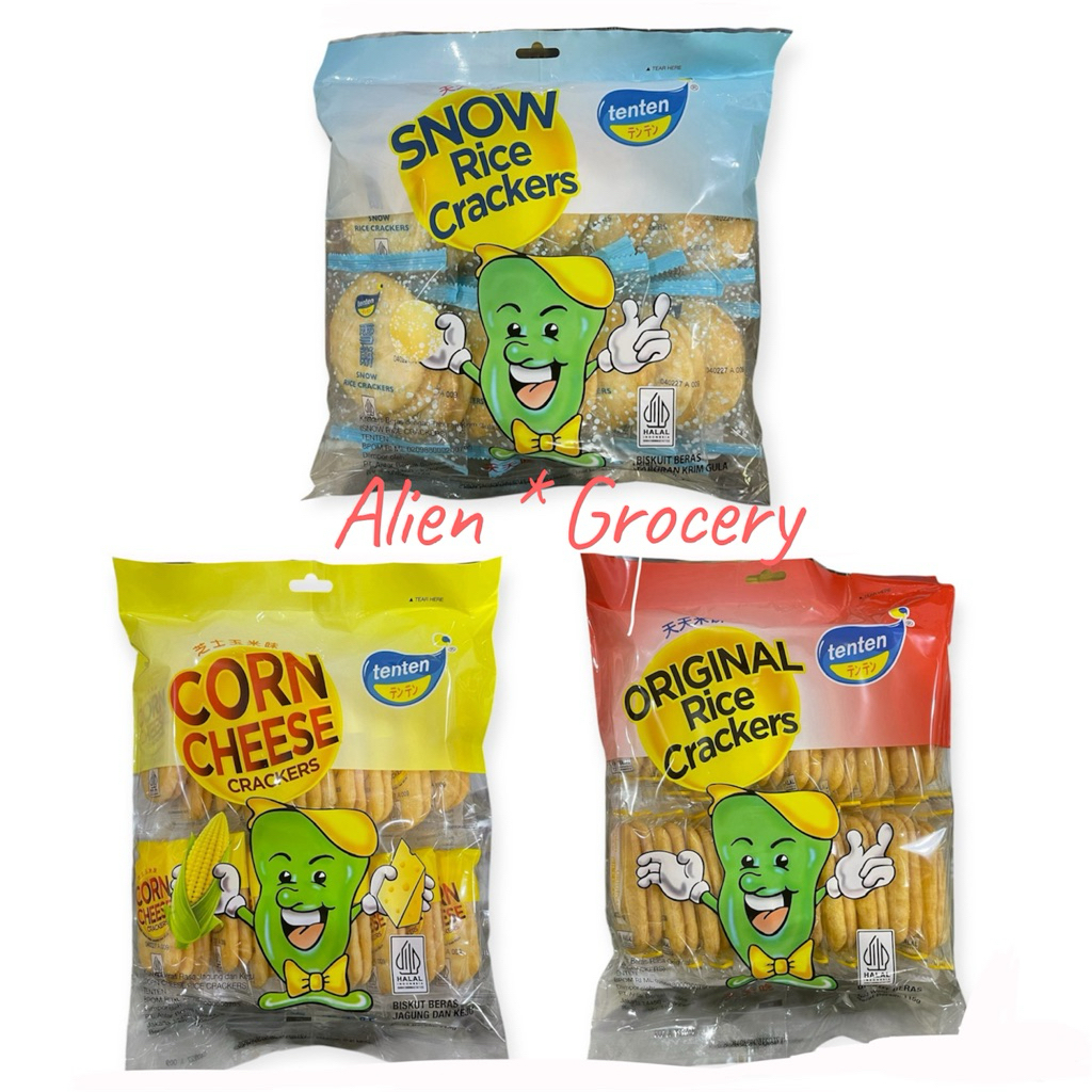 Jual TEN TEN TENTEN Rice Crackers Snack Beras Original Corn Cheese Snow ...