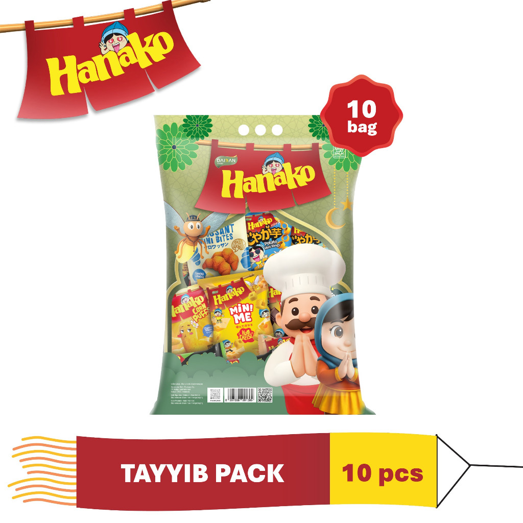 Jual Hanako Snack Edisi Muslim Hampers Lebaran Paket 10 Bags | Shopee ...