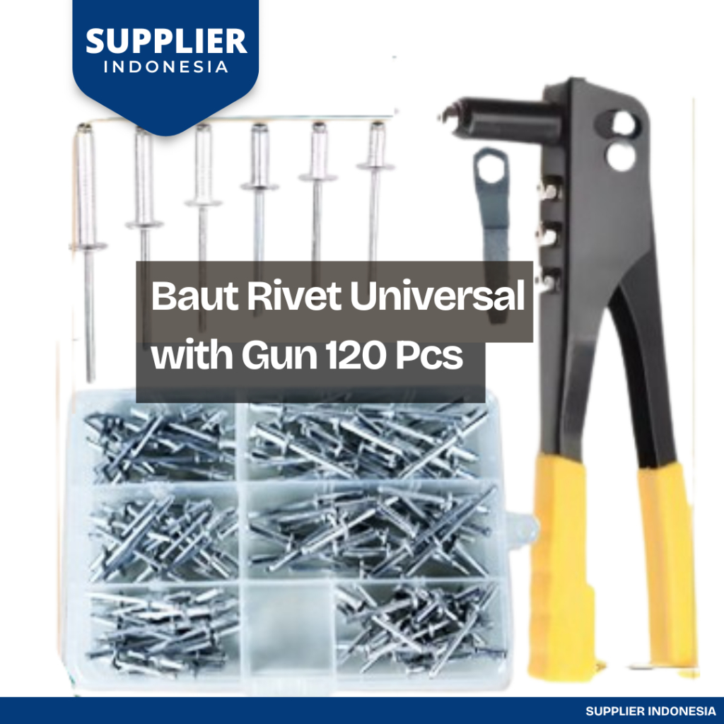 Jual Baut Rivet Universal Blind Rivets Tool Set 120 pcs + Tang Rivet ...