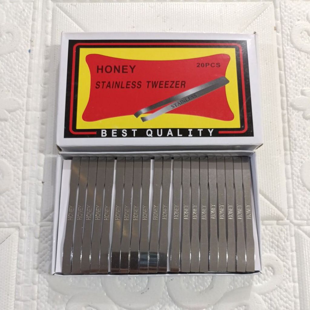 Jual Pinset stainles besi honey 1 kotak isi 20 pcs | Shopee Indonesia