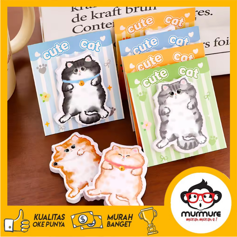 Jual MURMURE I STICKY NOTES MOTIF KUCING LUCU MEMO PAD CATAAN TEMPEL ...